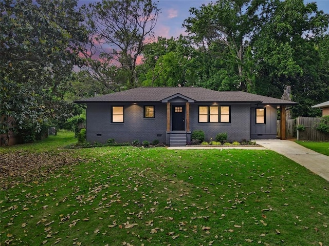 1643 Flintwood Dr SE, Atlanta, GA 30316 - view of front of house with crawl space, brick siding, and concrete driveway
