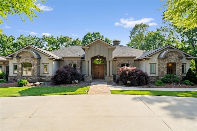 1447 Travis Smith Rd, Clarkesville, GA 30523 - view of front of home featuring stone siding and a chimney