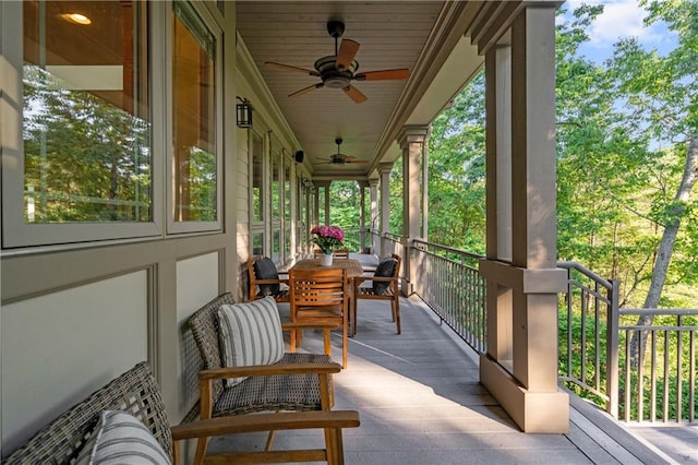 1447 Travis Smith Rd, Clarkesville, GA 30523 - covered porch with ceiling fan