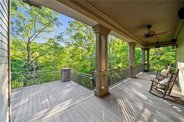1447 Travis Smith Rd, Clarkesville, GA 30523 - deck with ceiling fan