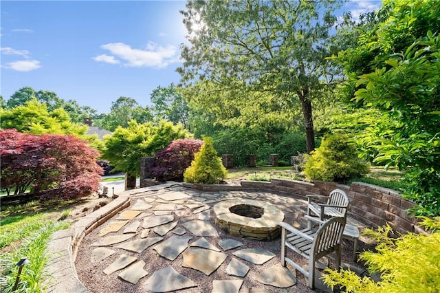1447 Travis Smith Rd, Clarkesville, GA 30523 - view of patio / terrace featuring a fire pit