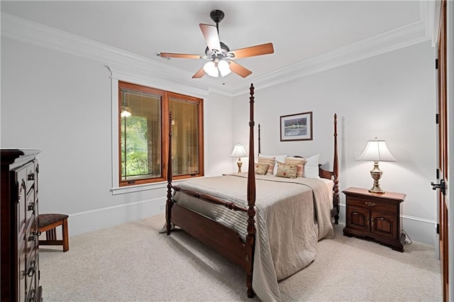 1447 Travis Smith Rd, Clarkesville, GA 30523 - bedroom with light carpet, crown molding, and ceiling fan