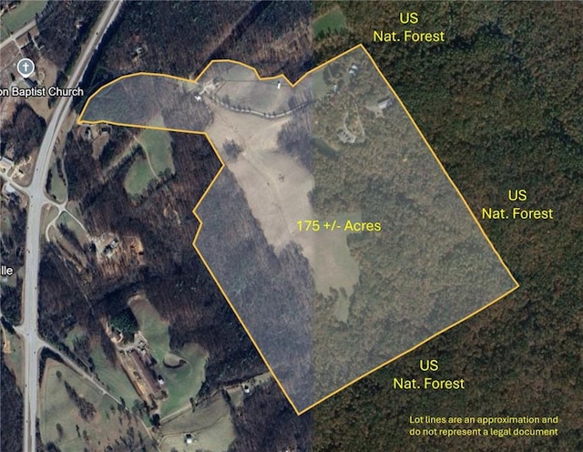 1447 Travis Smith Rd, Clarkesville, GA 30523 - map of property location featuring property parcel outlined