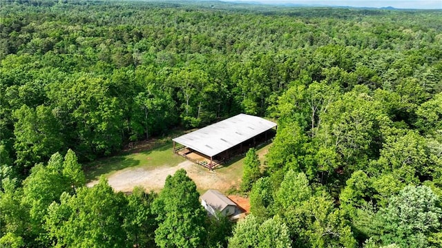 1447 Travis Smith Rd, Clarkesville, GA 30523 - aerial view of property and surrounding area with a heavily wooded area