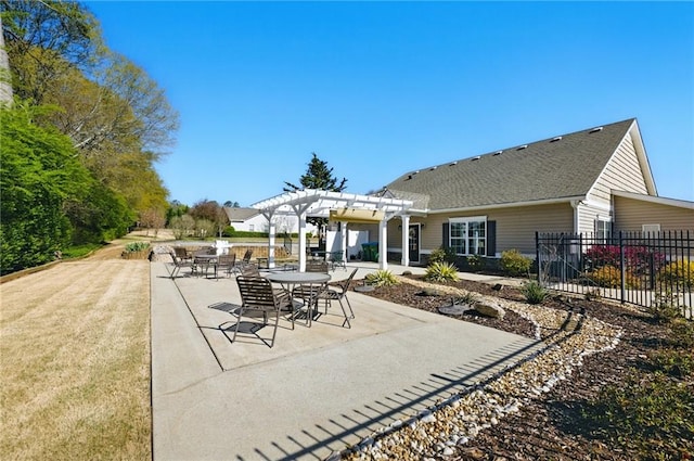 745 Skyview Dr, Commerce, GA 30529 - view of patio / terrace featuring a pergola and fence