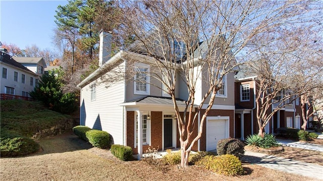 view of front facade featuring a garage