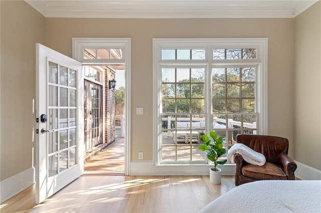 6191 Talmadge Run, Acworth, GA 30101 - doorway featuring ornamental molding and wood finished floors