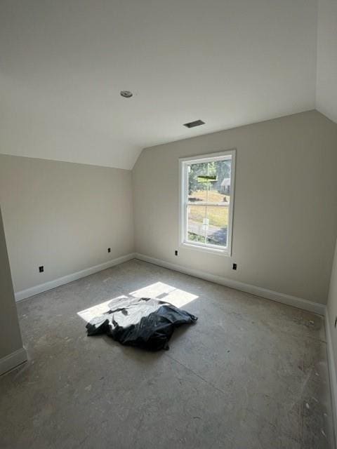 bonus room with lofted ceiling