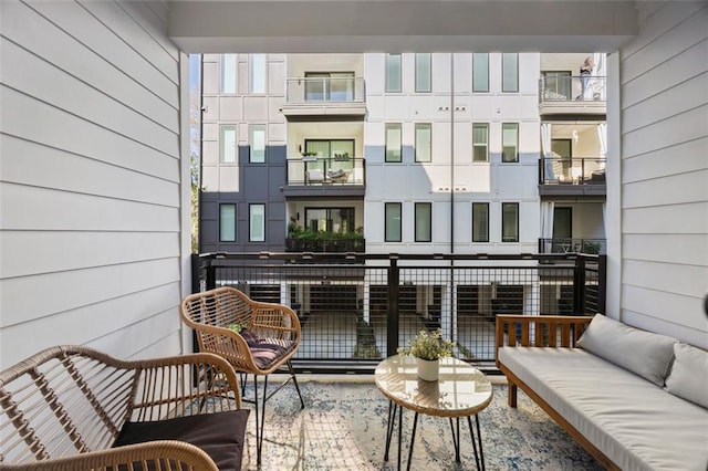 balcony featuring an outdoor living space