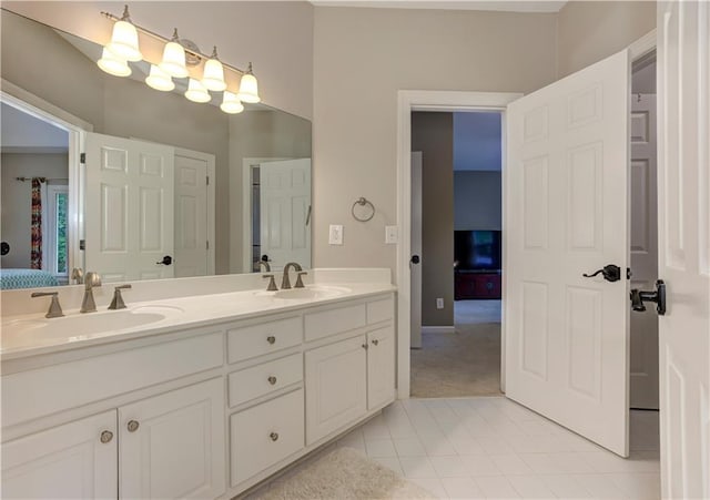 452 Brushstroke Ct SE, Marietta, GA 30067 - bathroom featuring tile patterned flooring, double vanity, and connected bathroom