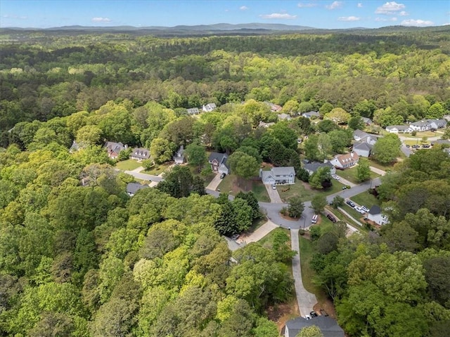 aerial overview of property's location with a forest