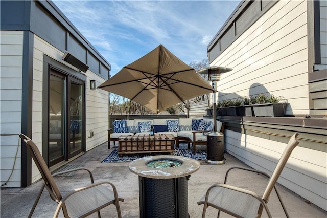 view of patio with an outdoor living space