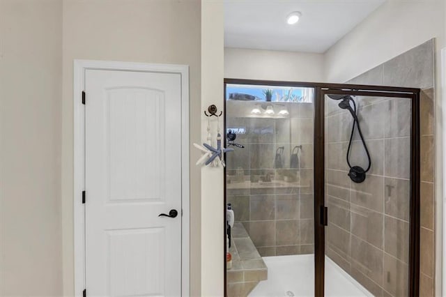 bathroom with walk in shower