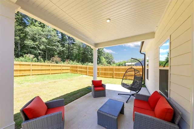 view of patio / terrace featuring an outdoor living space