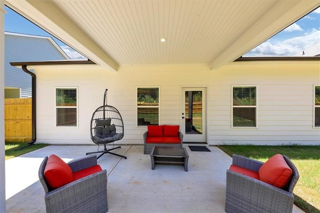 view of patio with an outdoor living space