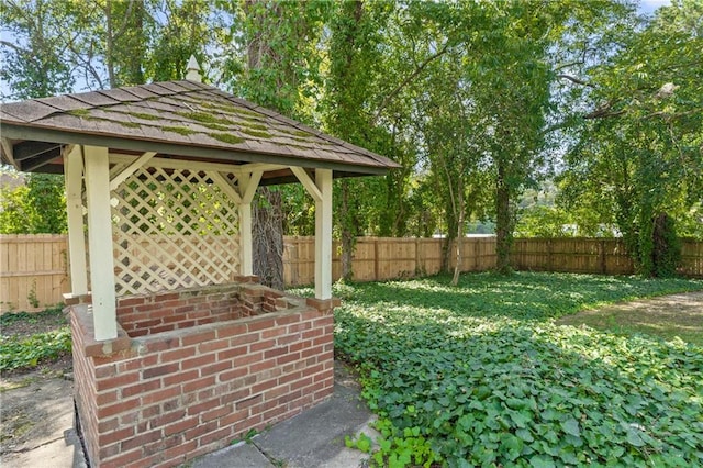 view of yard with a gazebo