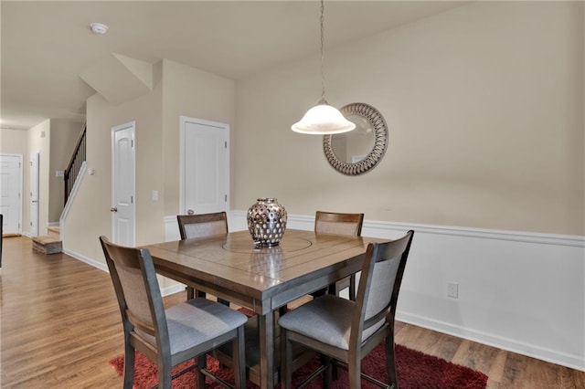 dining area with light wood-type flooring