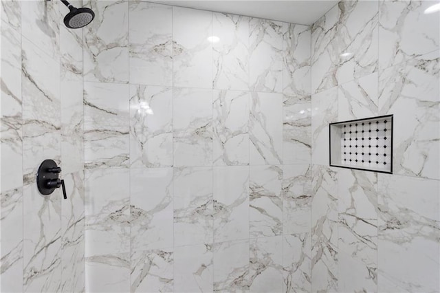 interior details with tiled shower