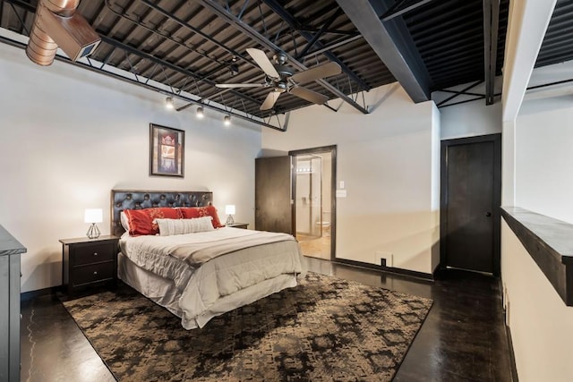 bedroom with rail lighting