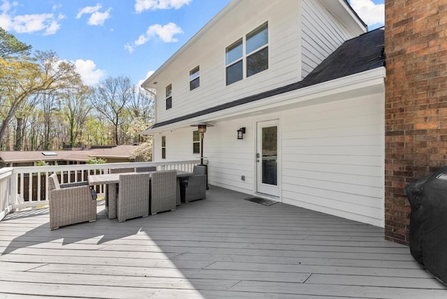 385 Jayne Ellen Way, Alpharetta, GA 30009 - wooden deck with outdoor dining area