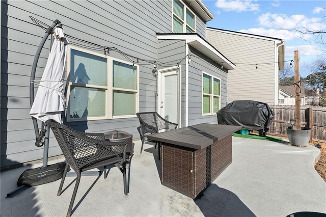 view of patio with area for grilling