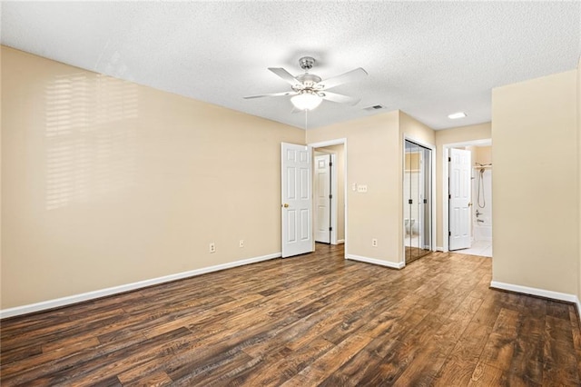 98 Hampshire Ct, Avondale Estates, GA 30002 - spare room featuring wood finished floors, baseboards, ceiling fan, and a textured ceiling