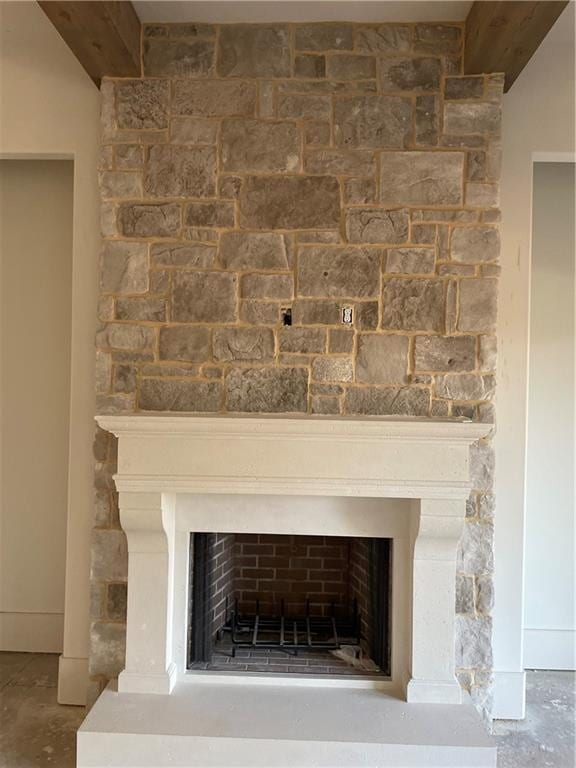 details with a fireplace