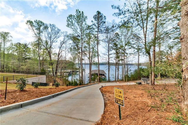 view of home's community featuring a water view