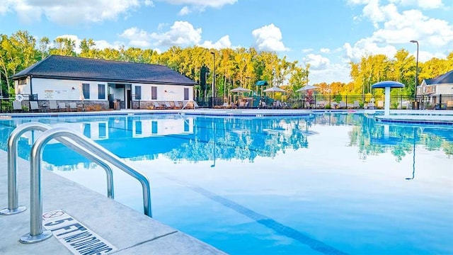 view of pool featuring a patio area