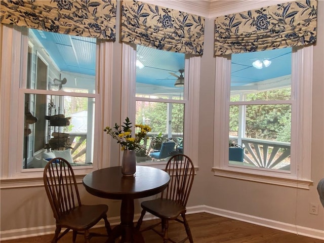 5440 Cameron Forest Pkwy, Johns Creek, GA 30022 - dining room with dark wood-style floors and plenty of natural light