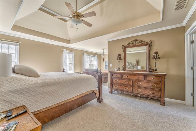 carpeted bedroom with a ceiling fan and baseboards