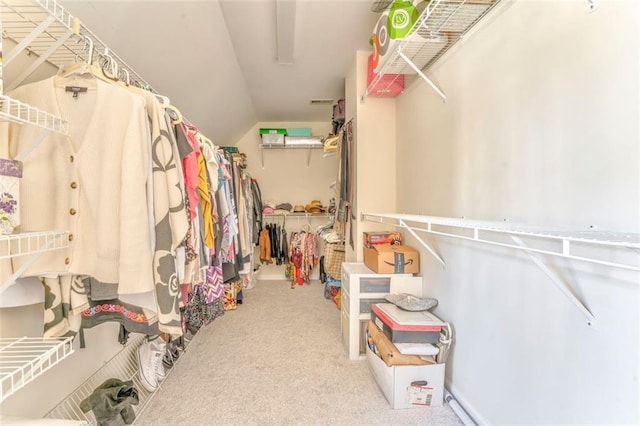 spacious closet with carpet floors