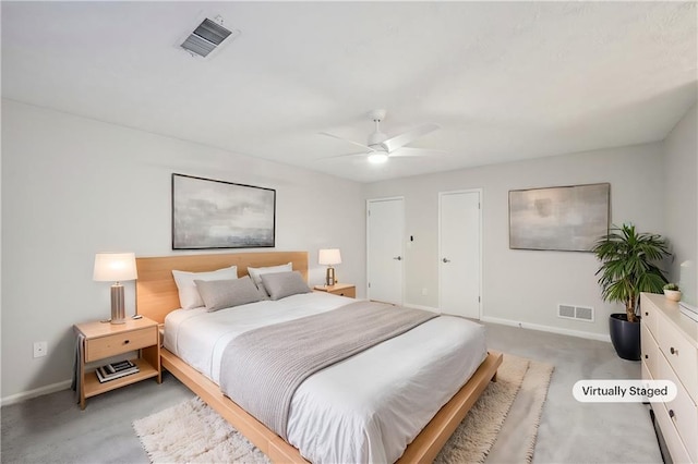 bedroom with ceiling fan