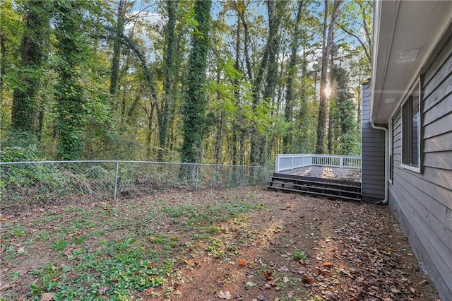 view of yard featuring a deck