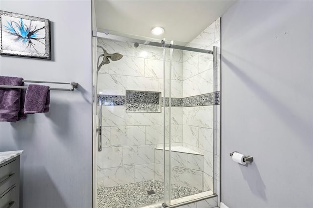 64 Devon Ln, Avondale Estates, GA 30002 - bathroom with vanity and a stall shower