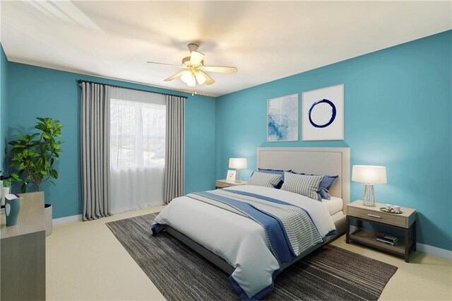64 Devon Ln, Avondale Estates, GA 30002 - carpeted bedroom with baseboards and ceiling fan