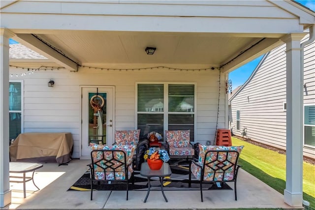 view of patio featuring area for grilling