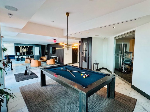 400 W Peachtree St NW Unit 3412, Atlanta, GA 30308 - playroom with light marble finish flooring and pool table