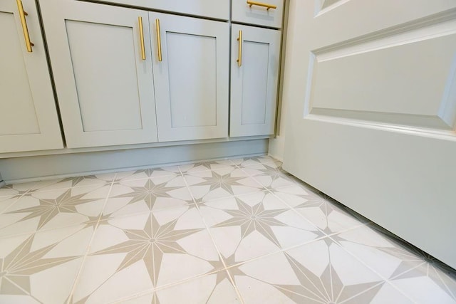 interior space with tile patterned floors