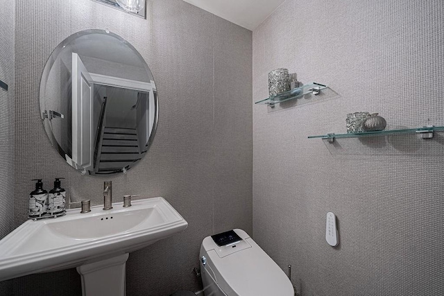 bathroom with toilet and a sink