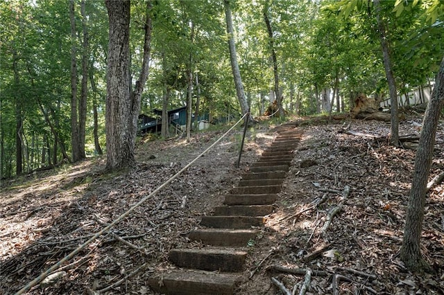 view of yard with stairway