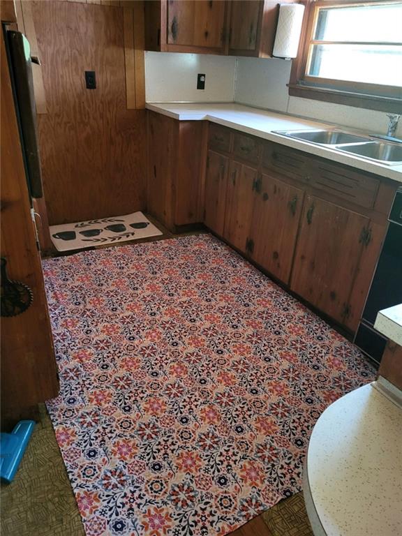 kitchen with dishwasher, light countertops, and a sink