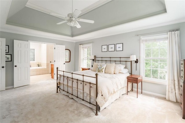 3157 Sawyer Ct NE, Marietta, GA 30066 - bedroom featuring carpet, a raised ceiling, crown molding, and baseboards