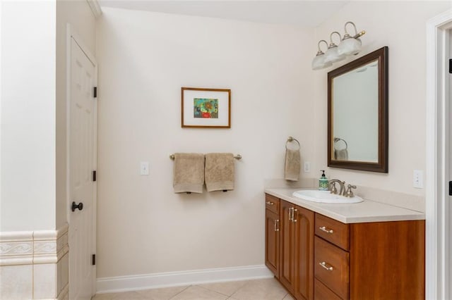 3157 Sawyer Ct NE, Marietta, GA 30066 - bathroom with baseboards, tile patterned flooring, and vanity