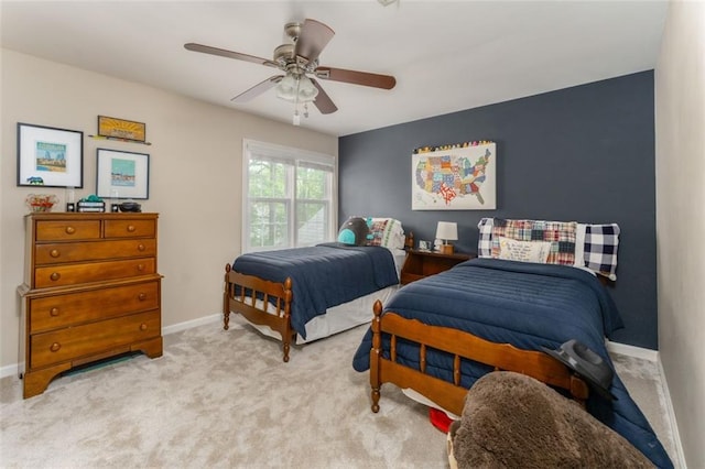 3157 Sawyer Ct NE, Marietta, GA 30066 - bedroom featuring baseboards, a ceiling fan, and carpet