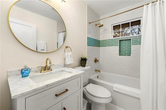 2903 Akron St, East Point, GA 30344 - bathroom featuring vanity and shower / tub combo with curtain