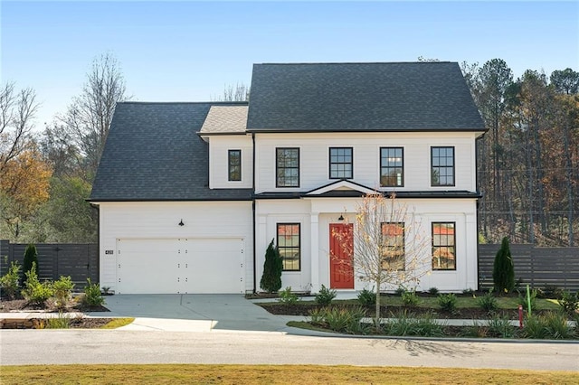 view of front of property featuring a garage