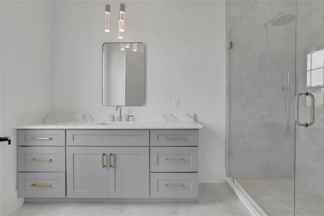 3893 Indian Shoals Rd, Dacula, GA 30019 - full bathroom with a stall shower and vanity