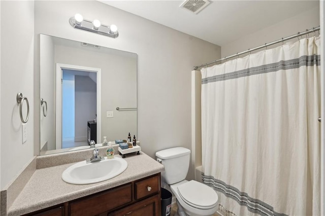 45 Peregrine Ln S, Dawsonville, GA 30534 - bathroom with visible vents, vanity, and toilet