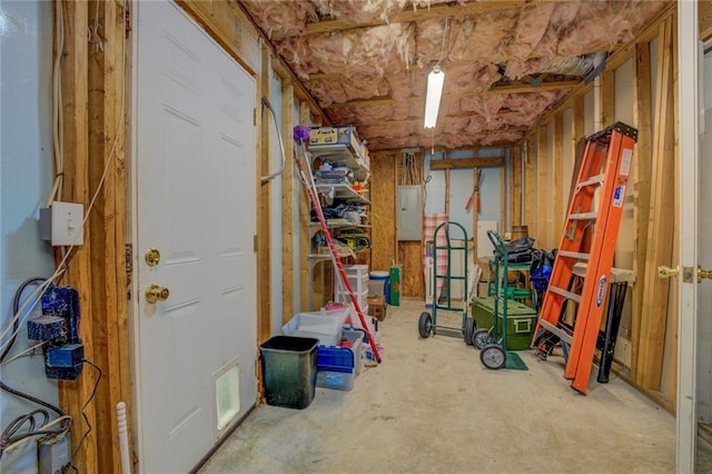 storage room with electric panel